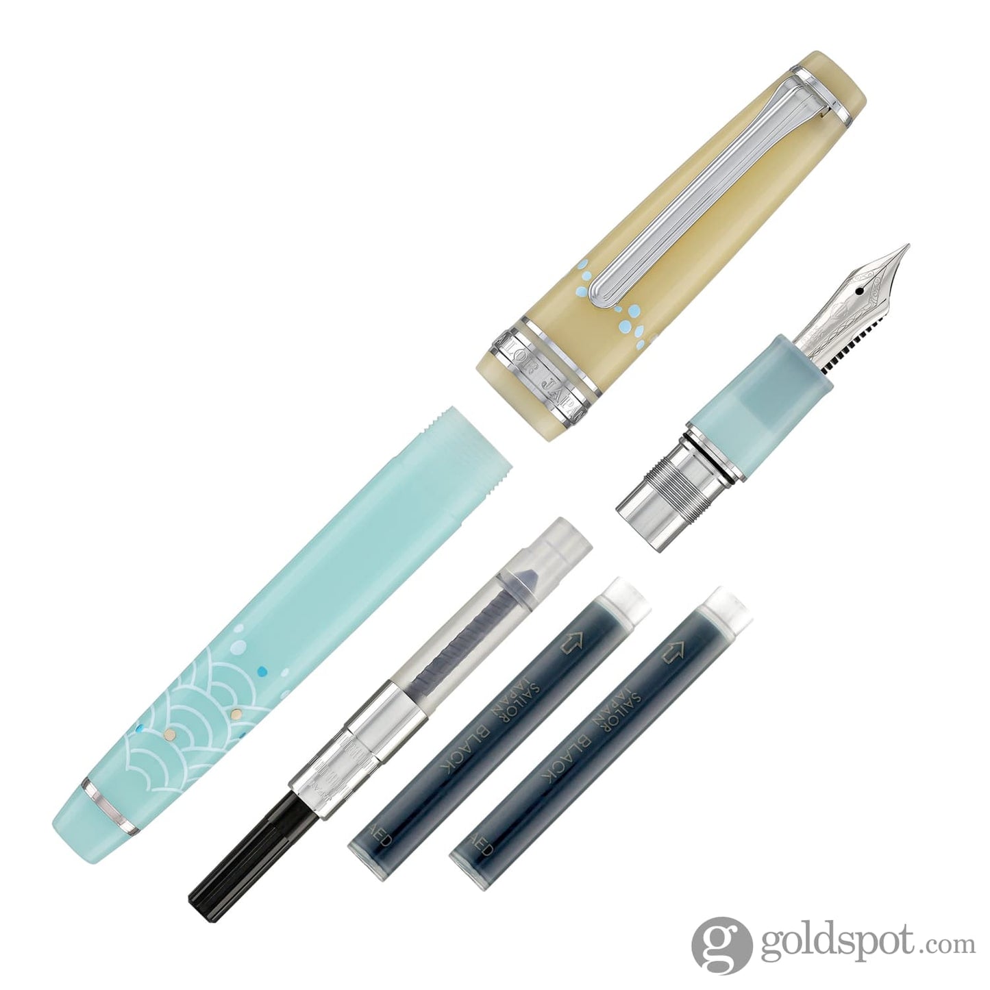 Sailor Professional Gear Slim ’Princess Raden’ Fountain Pen in Princess Koto with Silver Trim - 14K Gold