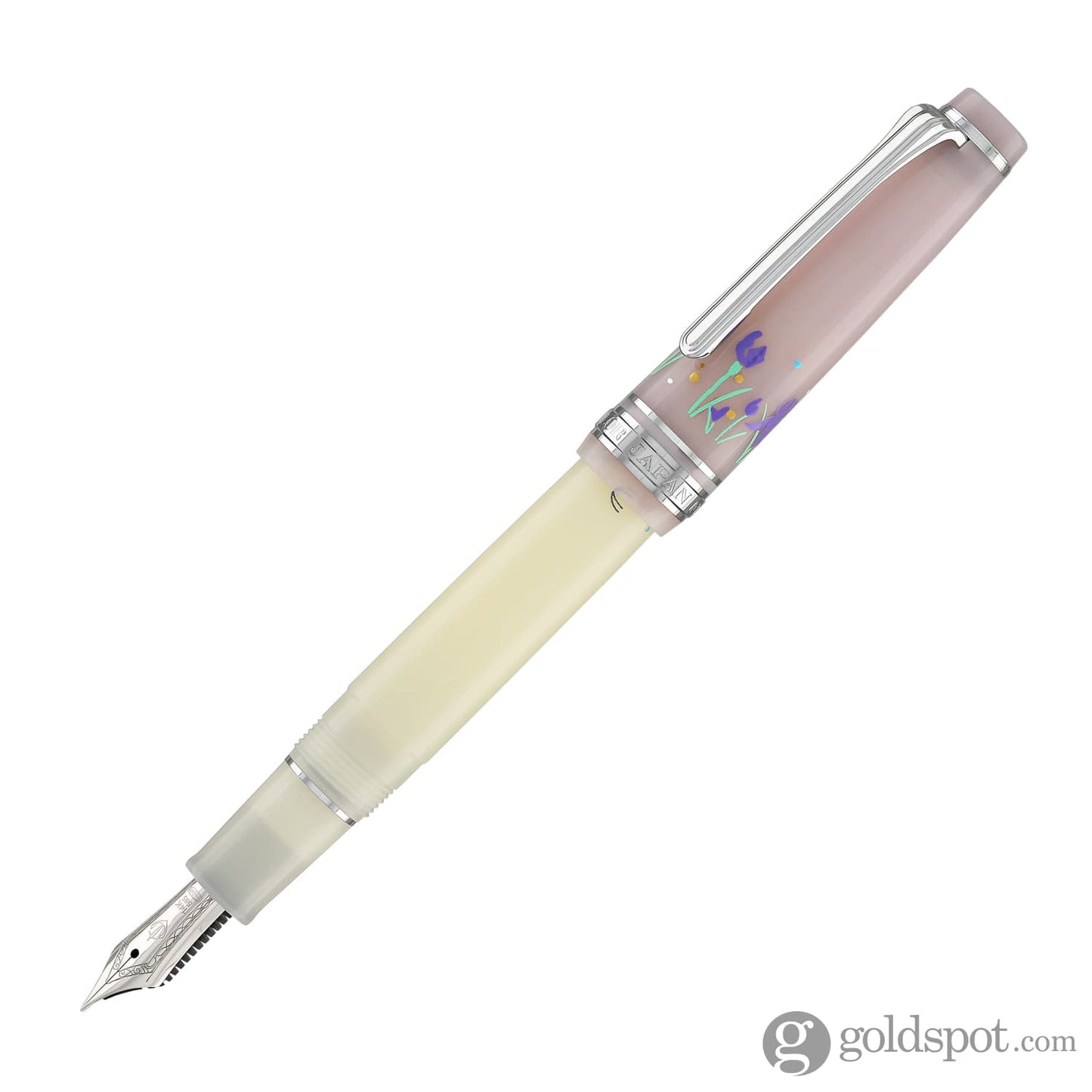 Sailor Professional Gear Slim ’Princess Raden’ Fountain Pen in Princess Shirotae with Silver Trim - 14K Gold