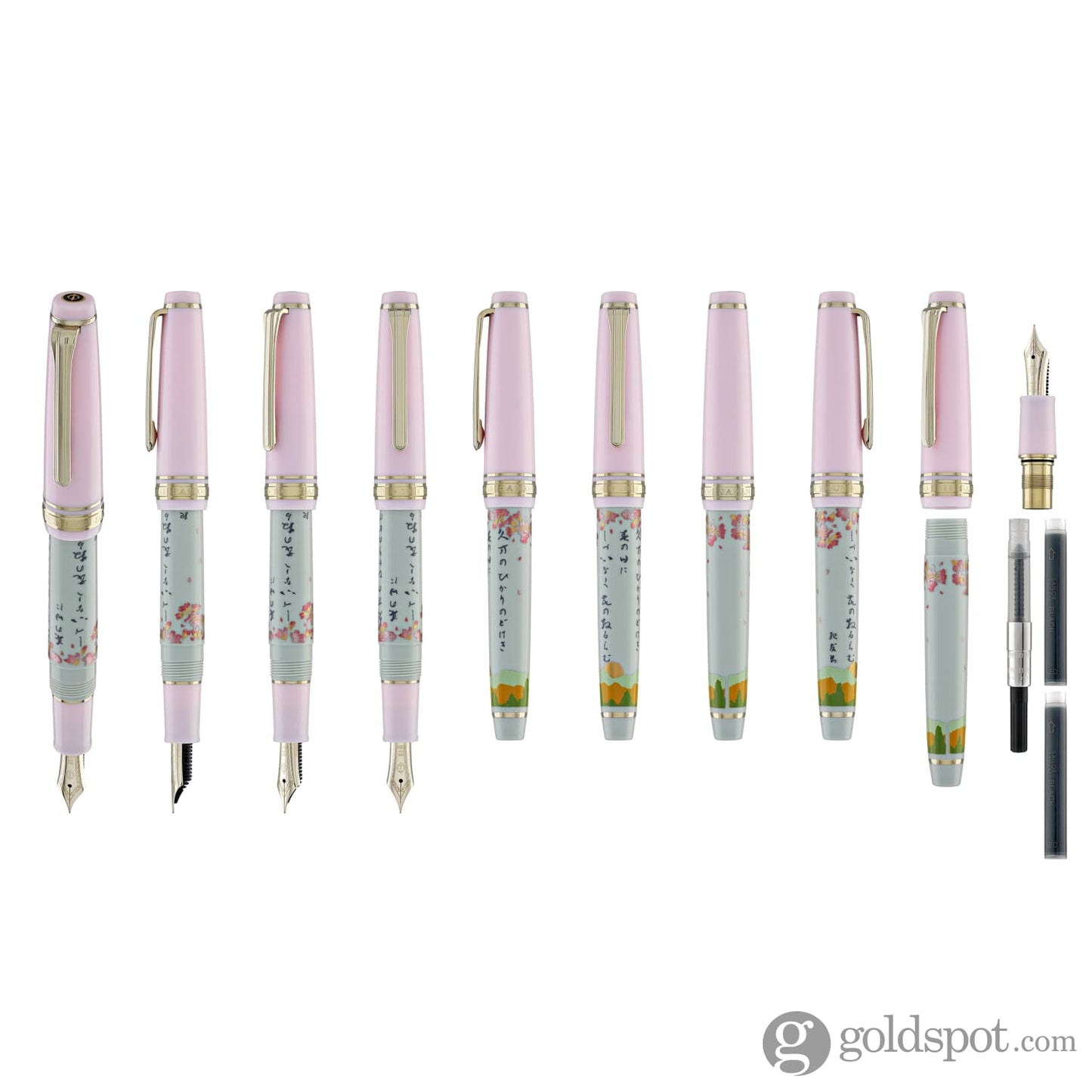 Sailor Professional Gear Slim Seasonal Waka Poetry Fountain Pen in Spring - 14k Gold Fountain Pen