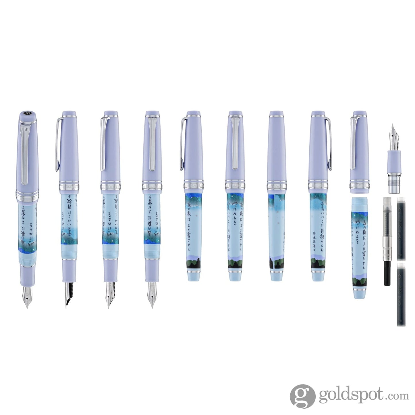 Sailor Professional Gear Slim Seasonal Waka Poetry Fountain Pen in Summer - 14K Gold with Rhodium Plating Fountain Pen