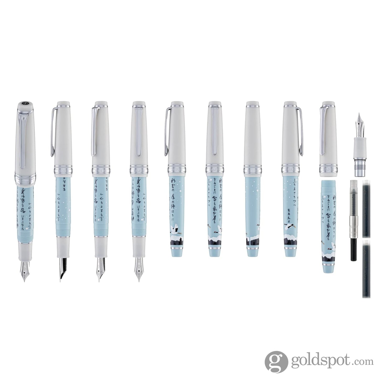 Sailor Professional Gear Slim Seasonal Waka Poetry Fountain Pen in Winter - 14K Gold with Rhodium Plating Fountain Pen