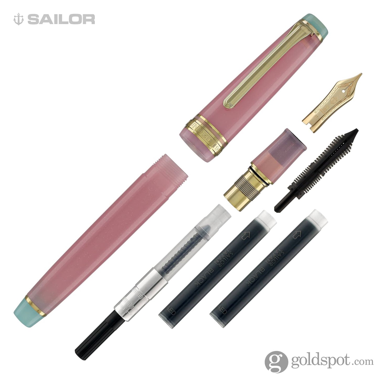Sailor Professional Gear Slim Solar Term Series Fountain Pen in Hagi Gold Trim - 14kt Gold Nib Fountain Pen