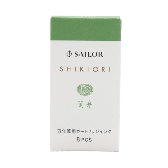 Sailor Shikiori Nature Nostalgia Ink Cartridges in Bamboo Leaf Boat - Green (Sasabune)