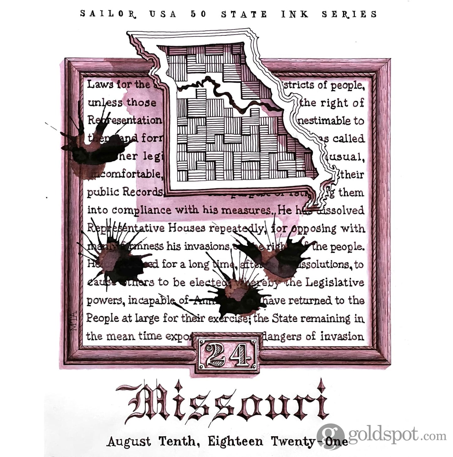 Sailor USA State Bottled Ink in Missouri (Reddish-Brown) - 20 mL Bottled Ink