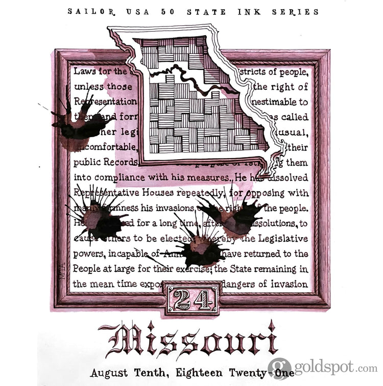Sailor USA State Bottled Ink in Missouri (Reddish-Brown) - 20 mL Bottled Ink