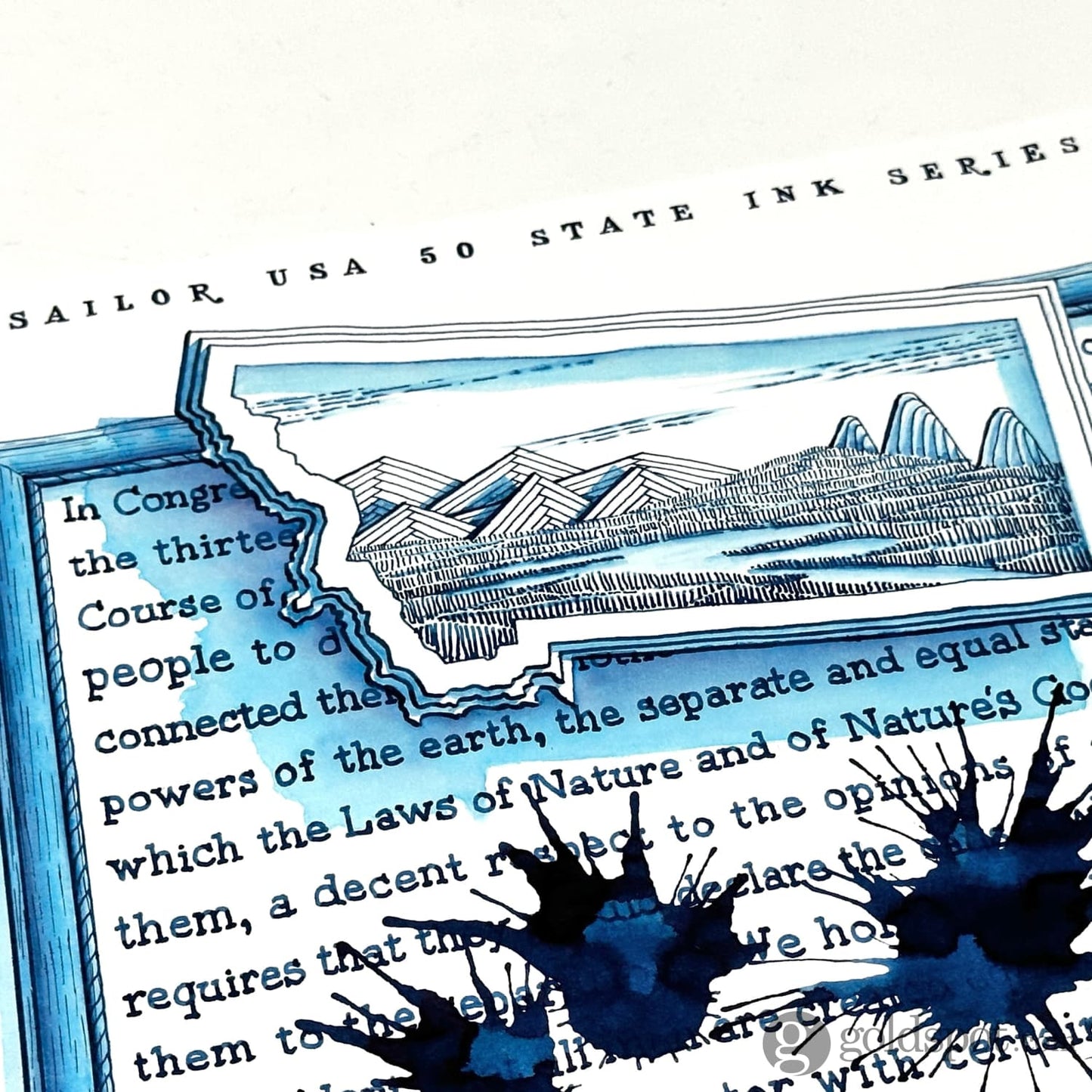 Sailor USA State Bottled Ink in Montana (Blue) - 20 mL Bottled Ink