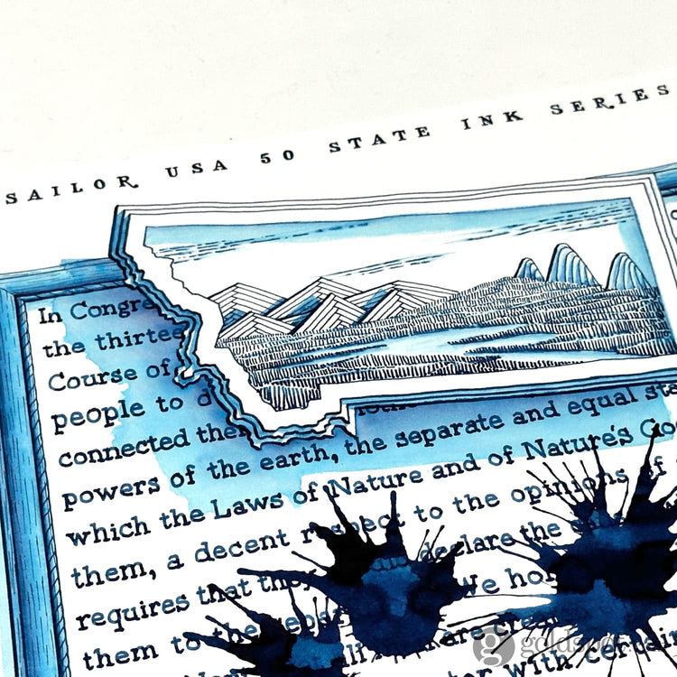 Sailor USA State Bottled Ink in Montana (Blue) - 20 mL Bottled Ink