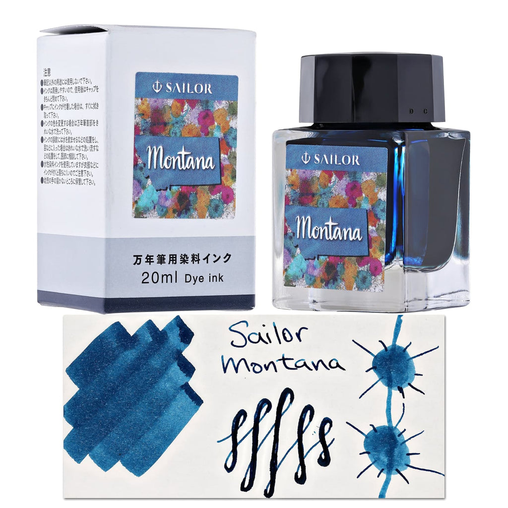 Sailor USA State Bottled Ink in Montana (Blue) - 20 mL Bottled Ink