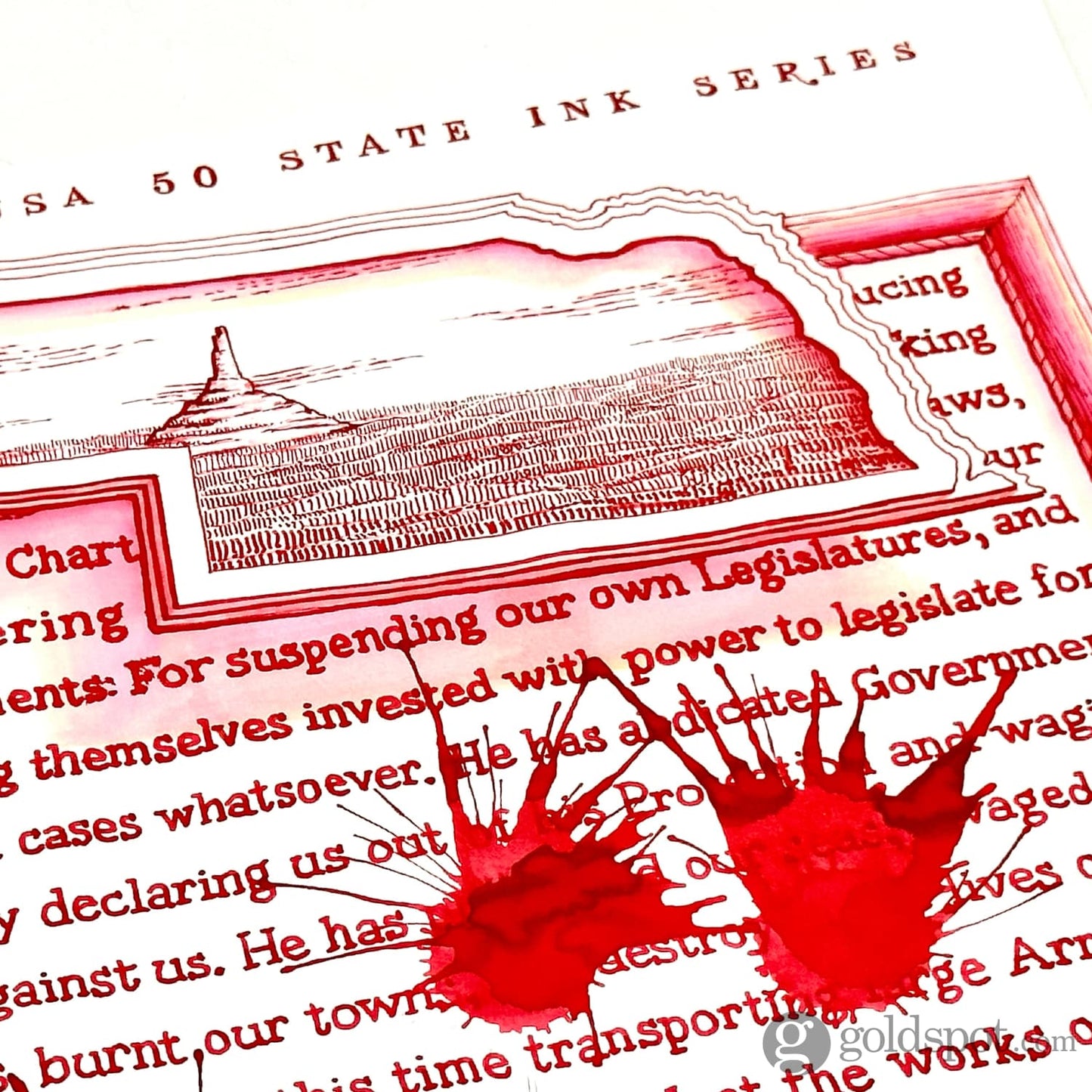 Sailor USA State Bottled Ink in Nebraska (Red) - 20 mL Bottled Ink