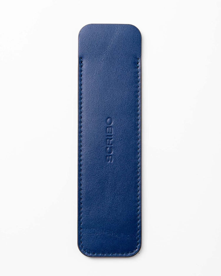 Scribo Astuzen Single Leather Pen Pouch in Blu Pop Pen Cases