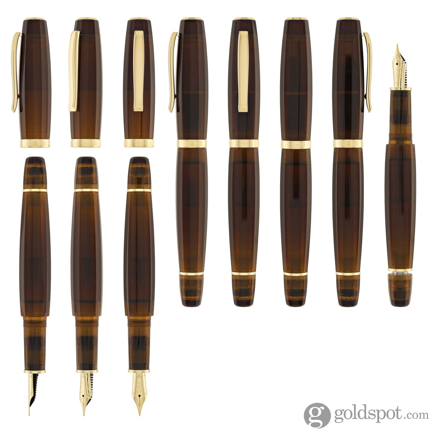 Scribo Feel Fountain Pen in Ambra with Yellow Gold Trim Fountain Pen