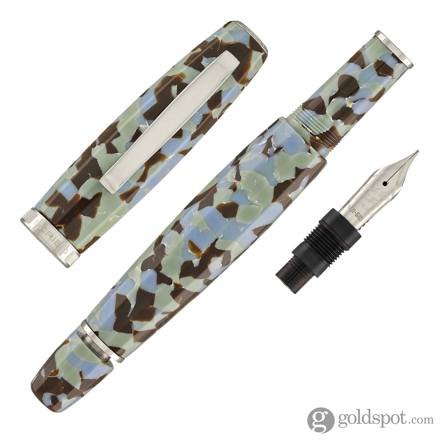 Scribo Feel Fountain Pen in Graniglia with Platinum Trim Fountain Pen