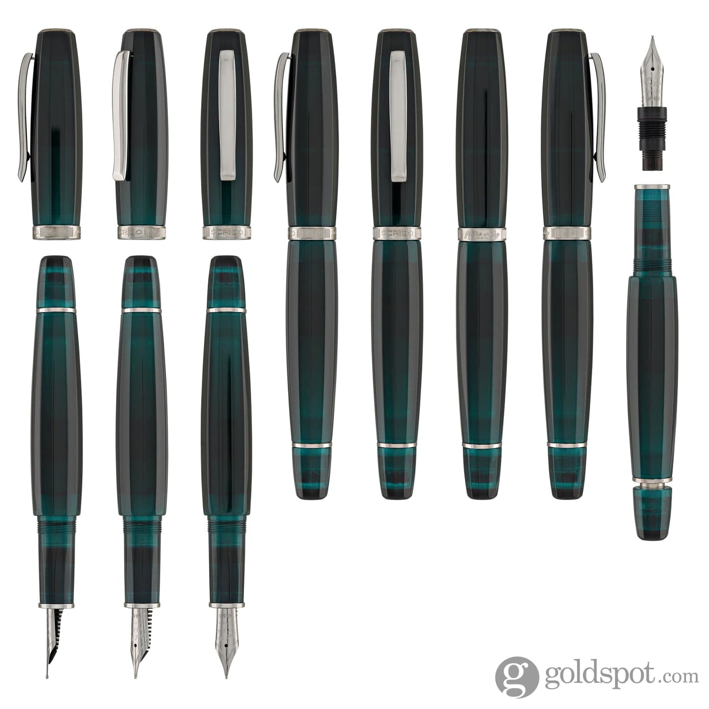 Scribo Feel Fountain Pen in Ombre Verdi with Platinum Trim Fountain Pen
