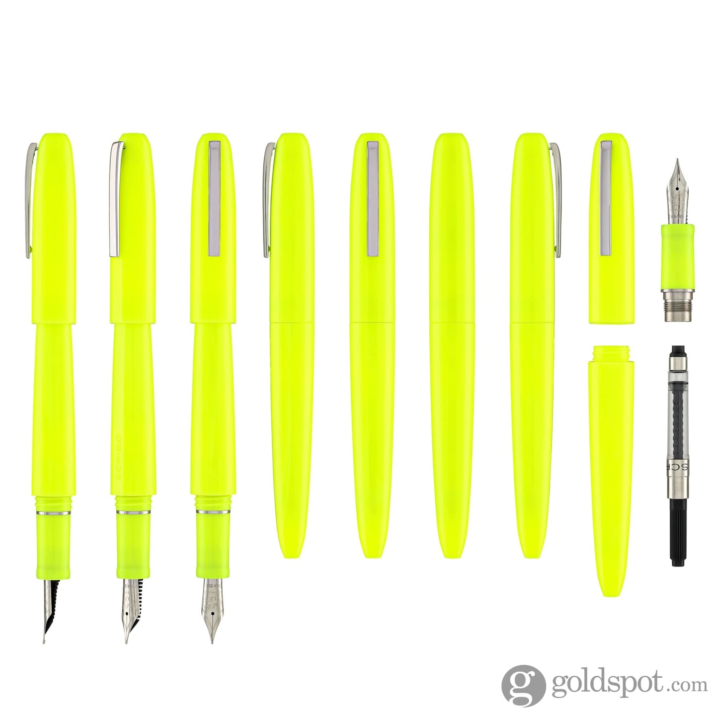 Scribo Piuma Fountain Pen in Art (Fluorescent Yellow) 18K Gold Nib Fountain Pen