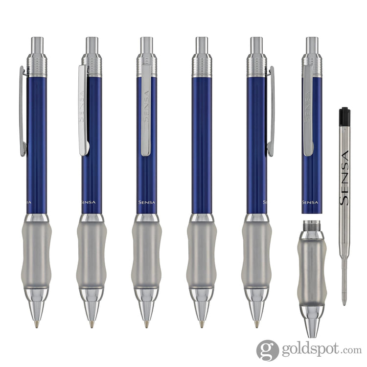 Sensa Click Lacquer Ballpoint Pen in Azure Blue Ballpoint Pens