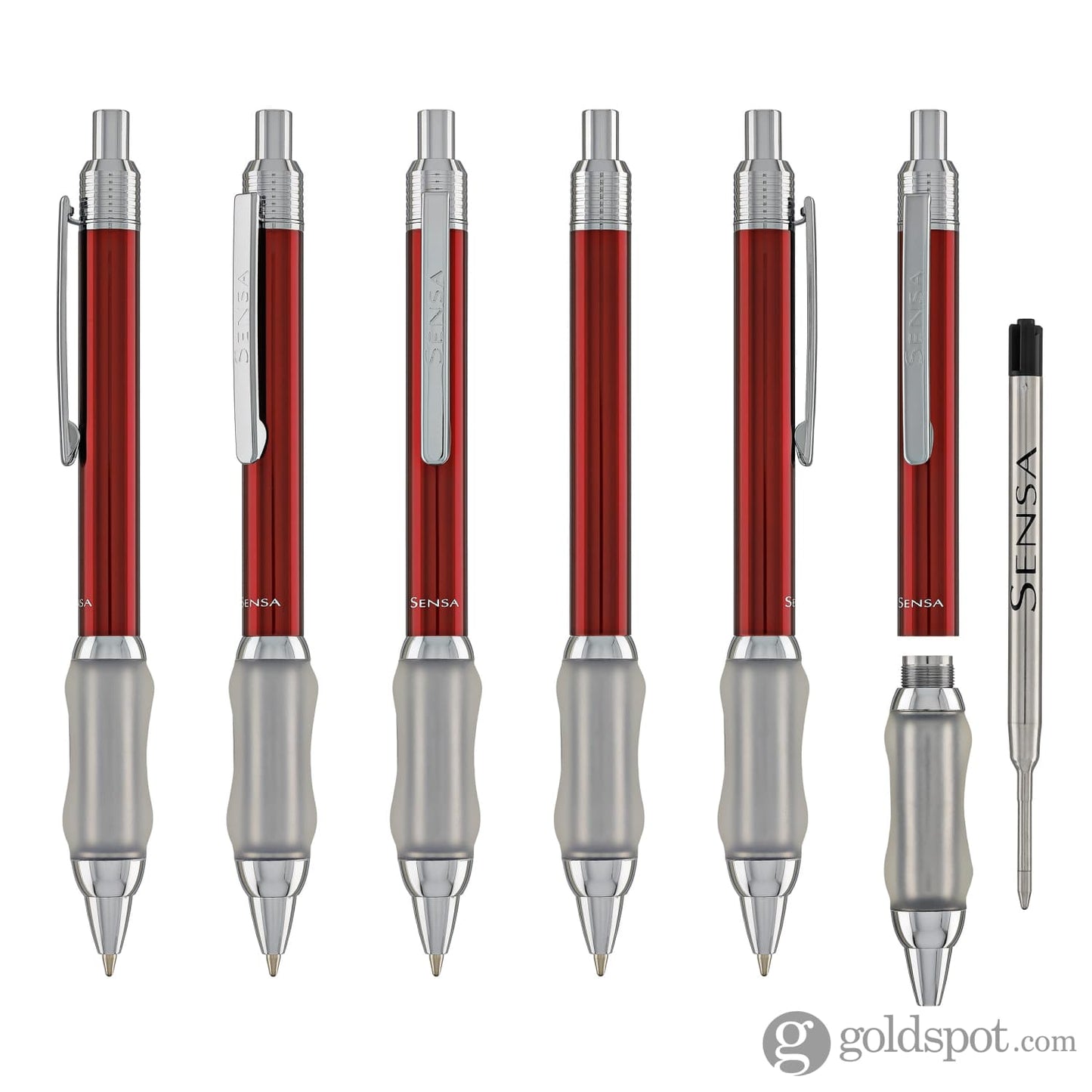 Sensa Click Lacquer Ballpoint Pen in Scarlet Burgundy Ballpoint Pens