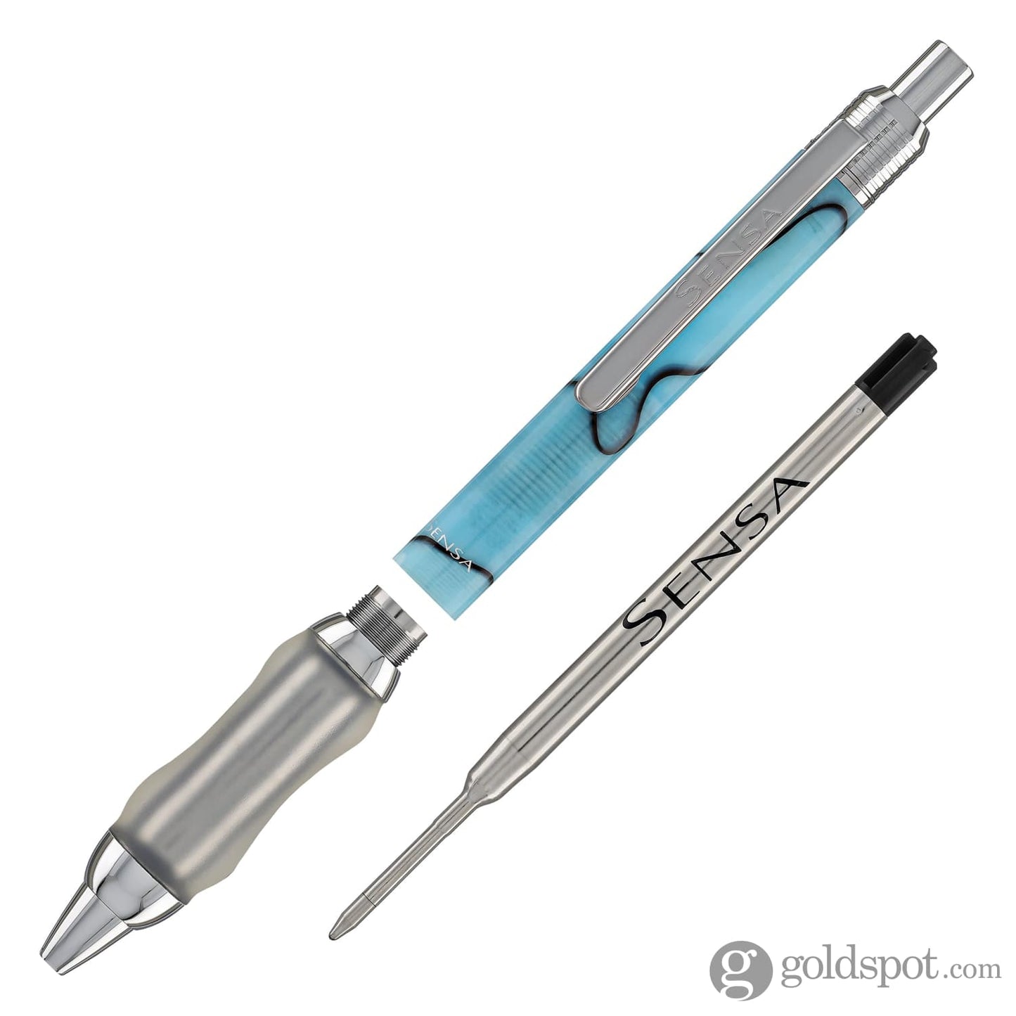 Sensa Click Plasmuloid Ballpoint Pen in Cyan Blue Pearl Ballpoint Pens
