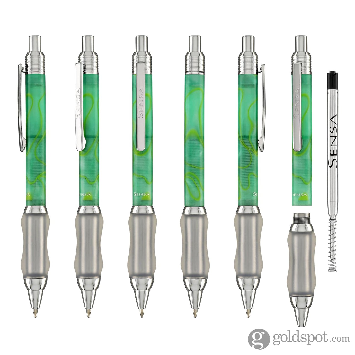 Sensa Click Plasmuloid Ballpoint Pen in Green Lagoon Pearl Ballpoint Pens