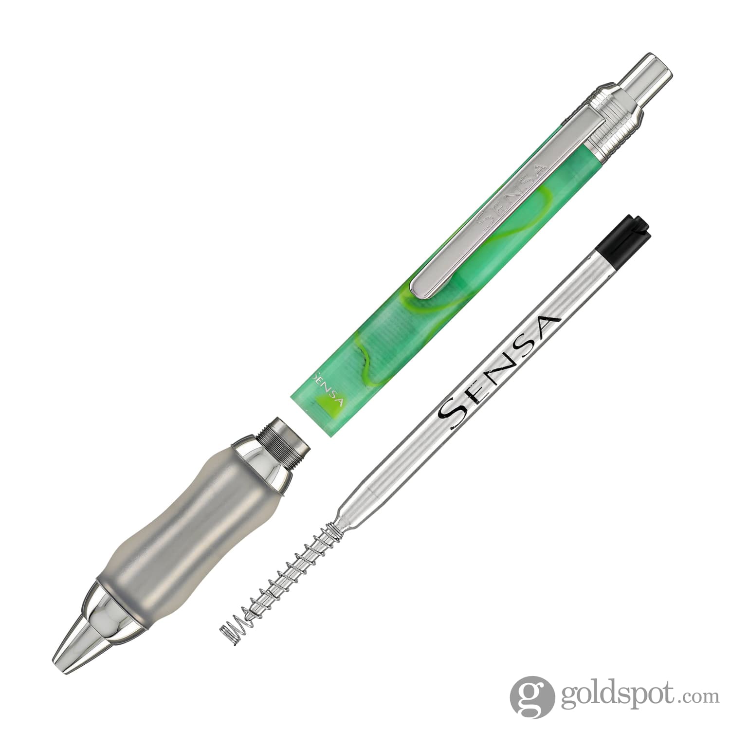 Sensa Click Plasmuloid Ballpoint Pen in Green Lagoon Pearl