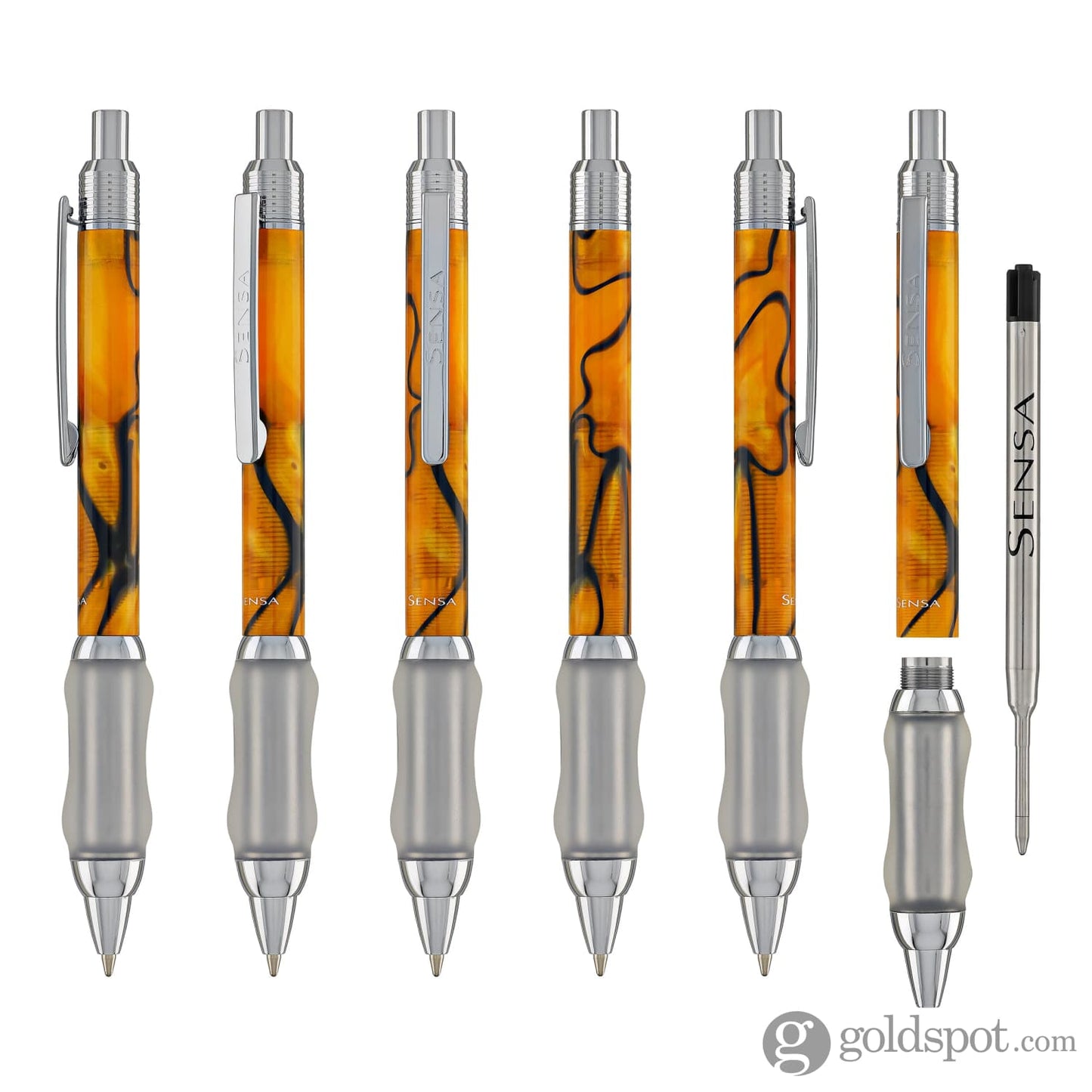 Sensa Click Plasmuloid Ballpoint Pen in Lava Orange Pearl Ballpoint Pens