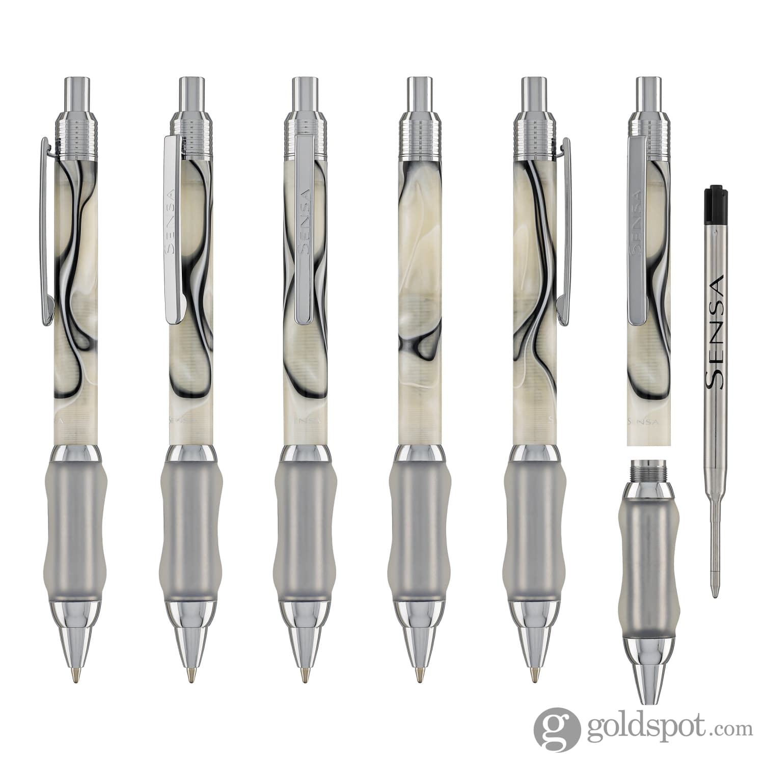 Sensa Click Plasmuloid Ballpoint Pen in Vintage Black Pearl