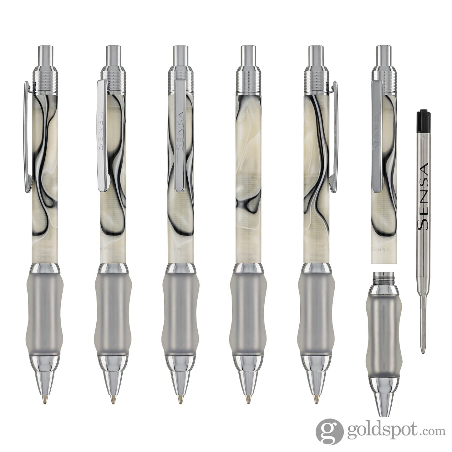 Sensa Click Plasmuloid Ballpoint Pen in Vintage Black Pearl Ballpoint Pens