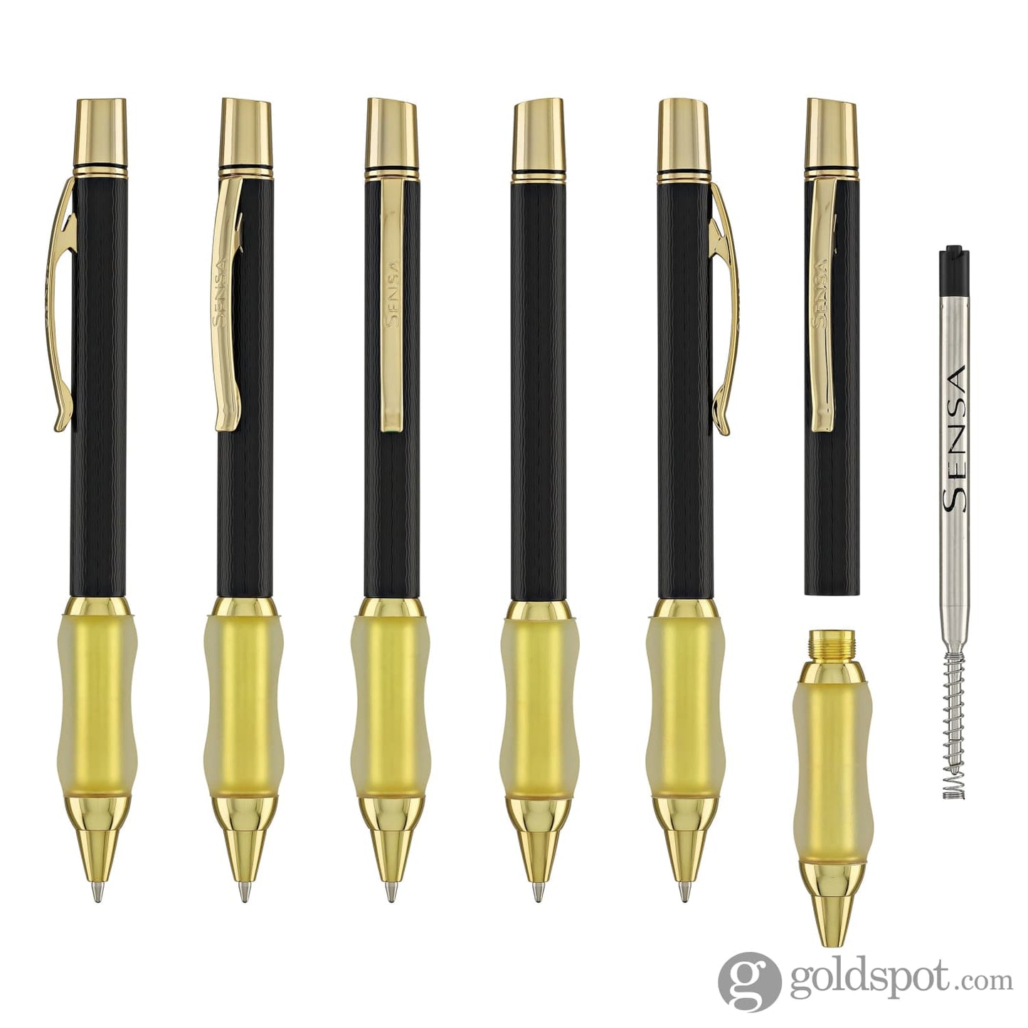 Sensa Herringbone Jewels Ballpoint Pen in Black Diamond Pens