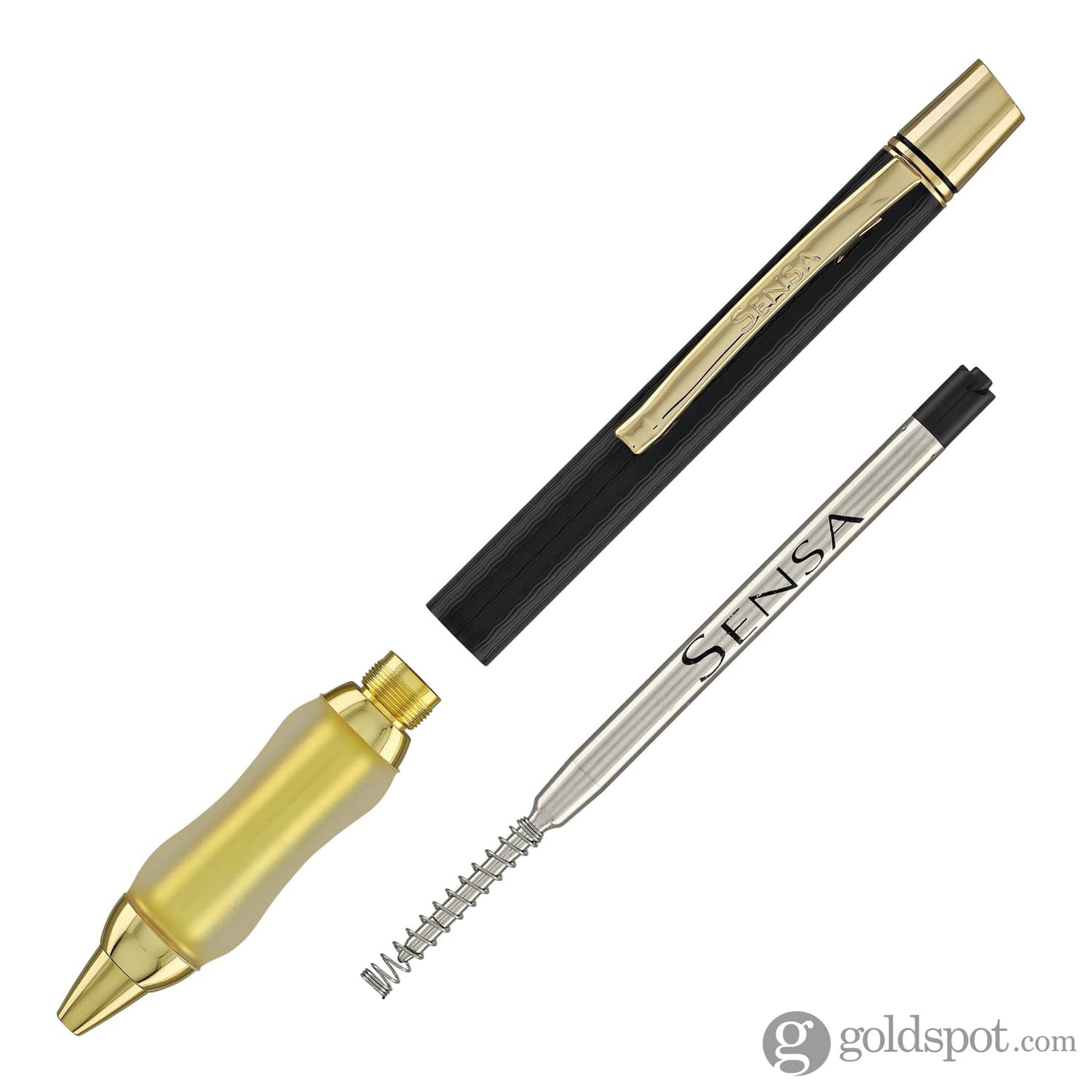 Sensa Herringbone Jewels Ballpoint Pen in Black Diamond Pens