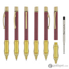 Sensa Herringbone Jewels Ballpoint Pen in Garnet Burgundy Pens