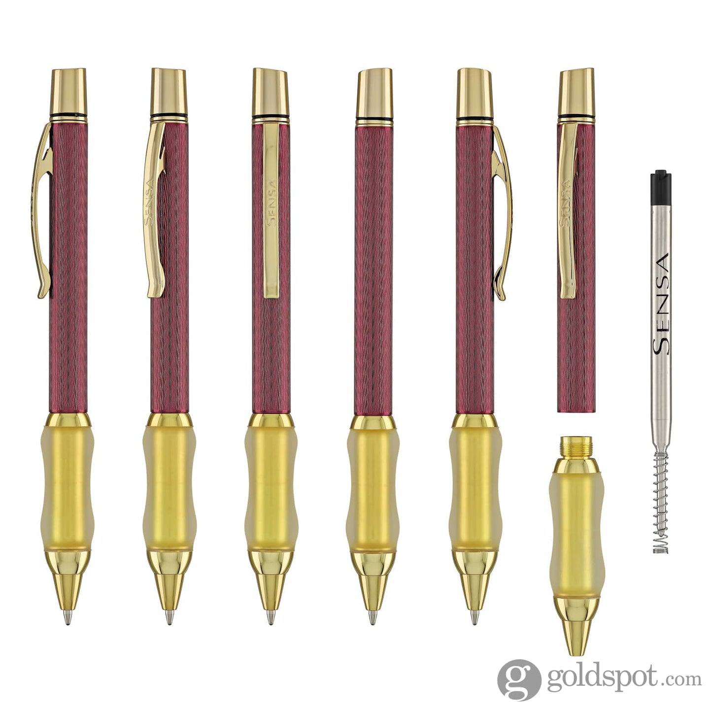 Sensa Herringbone Jewels Ballpoint Pen in Garnet Burgundy Pens