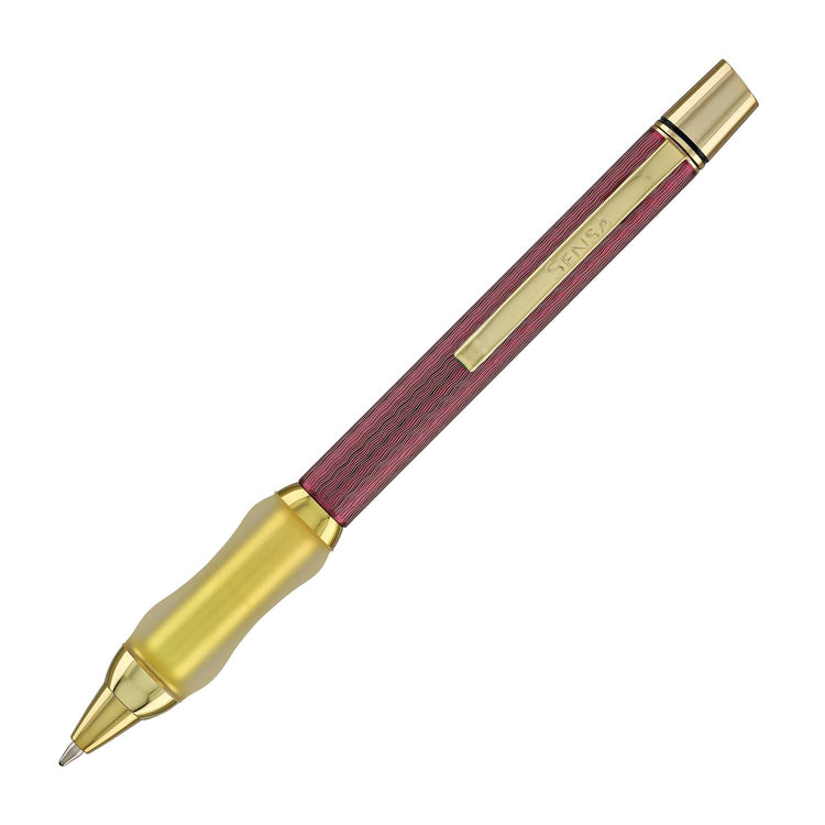 Sensa Herringbone Jewels Ballpoint Pen in Garnet Burgundy Pens