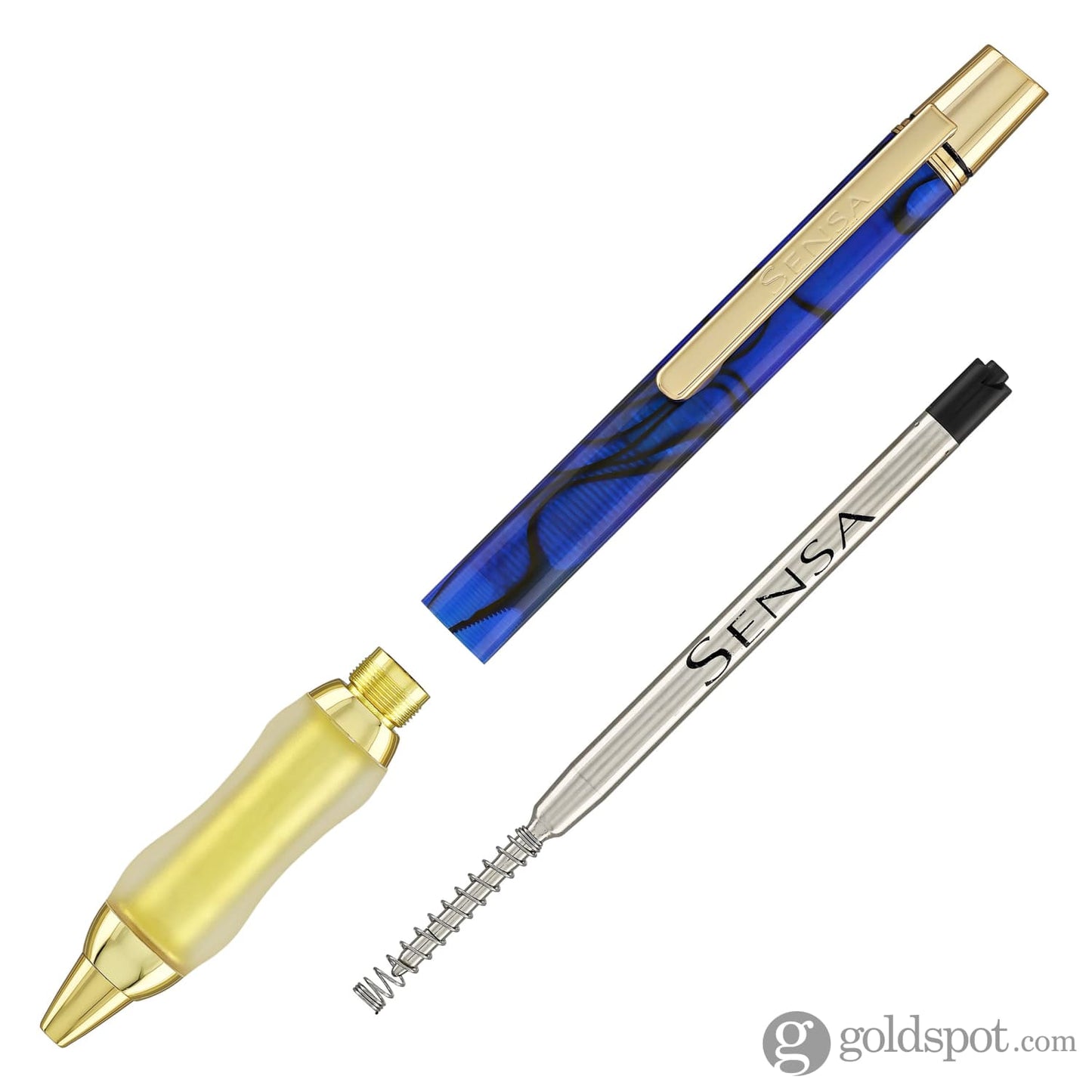 Sensa Metro Gold Ballpoint Pen in Lapis Blue Swirl Ballpoint Pens