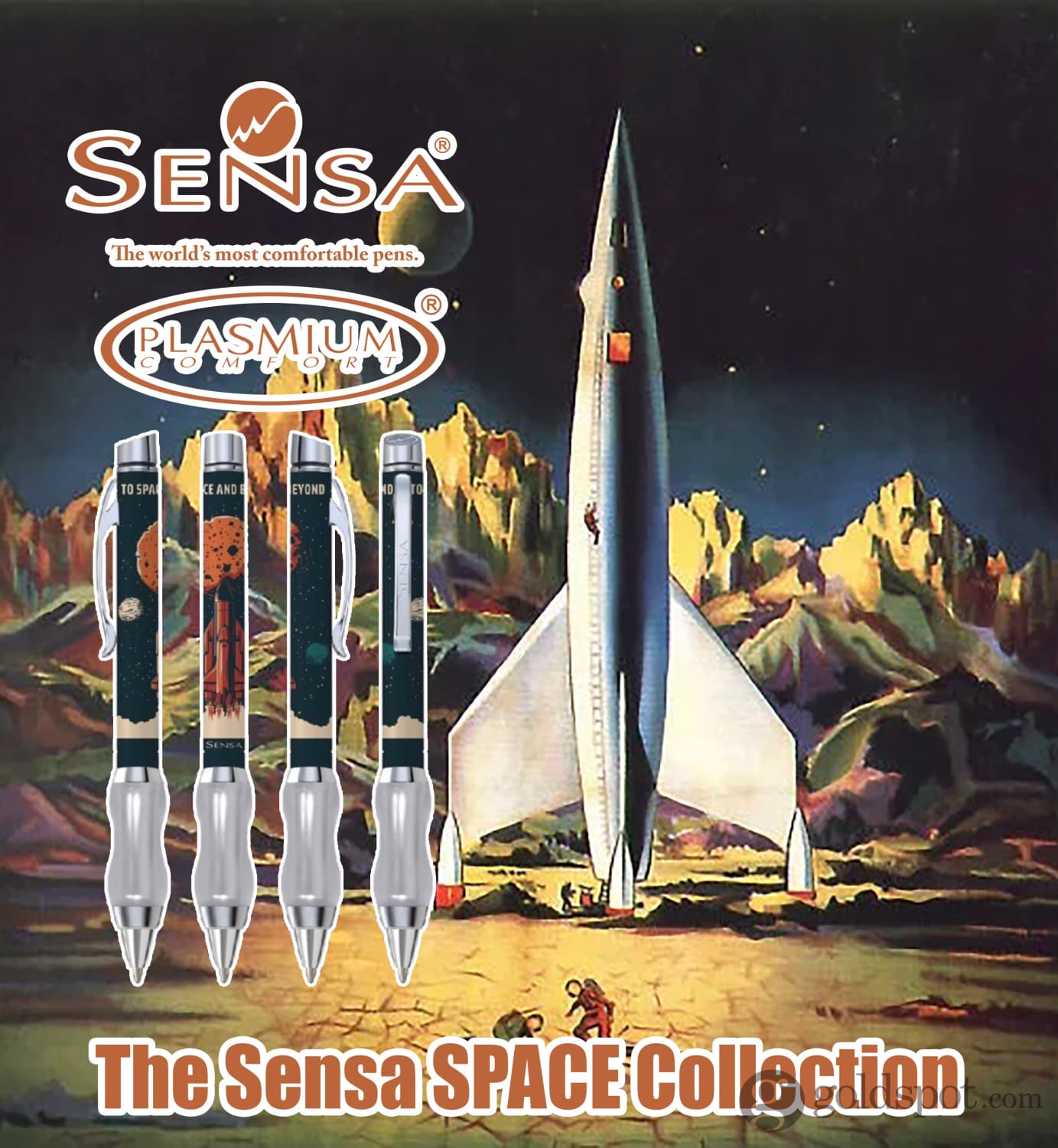 Sensa Space Ballpoint Pen in Space Rockets - Limited Edition Ballpoint Pens