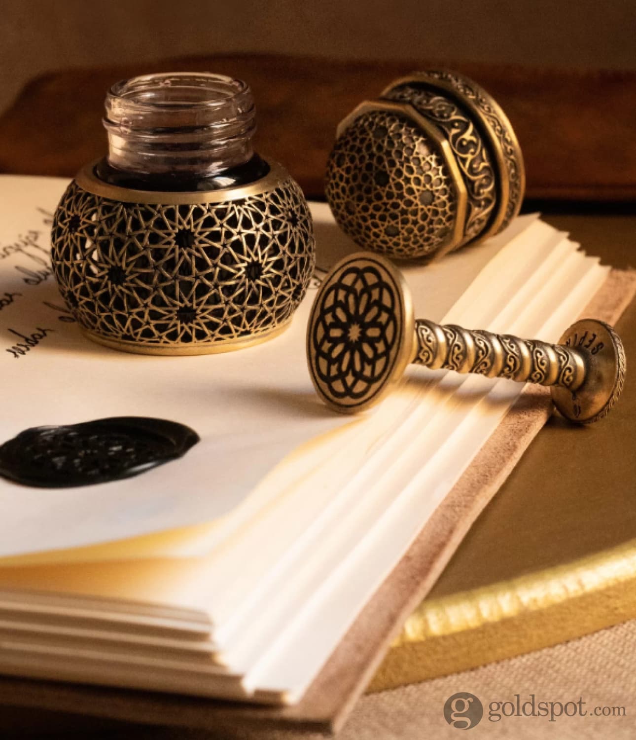 Sepia Accessories Infinite Stars Brass Seljuk Ink Bottle Accessories