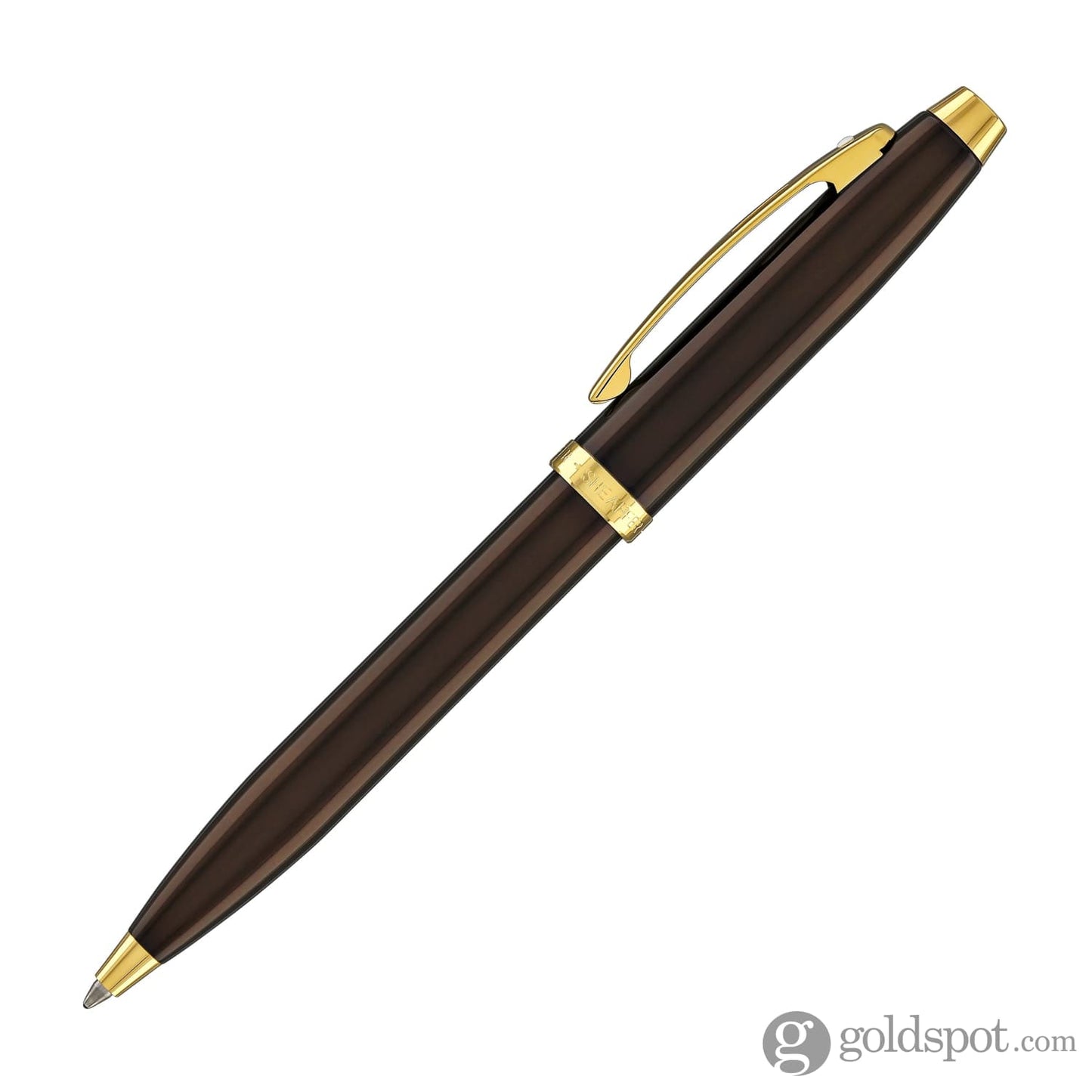 Sheaffer 100 Ballpoint Pen in Coffee Brown with PVD Gold Trim Ballpoint Pens