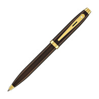 Sheaffer 100 Ballpoint Pen in Coffee Brown with PVD Gold Trim