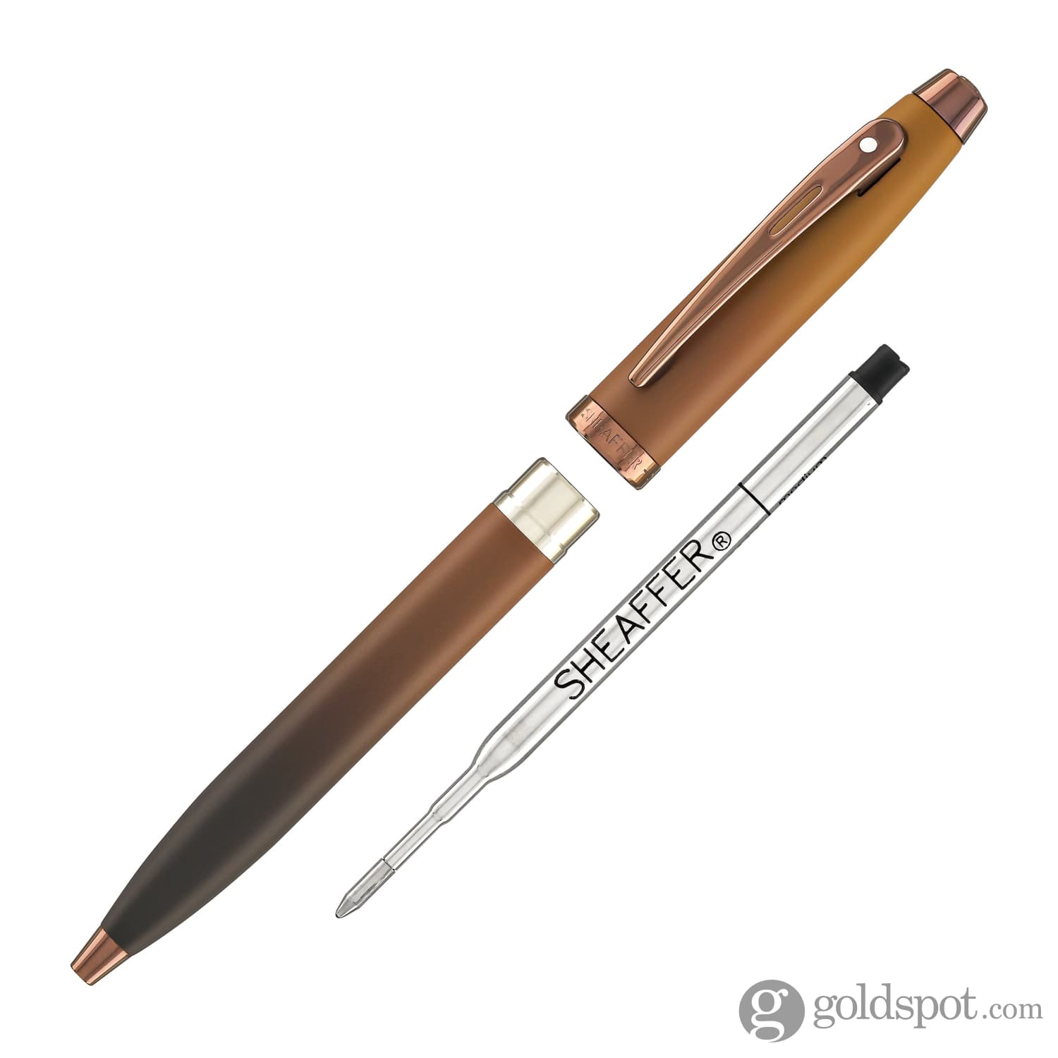 Sheaffer 100 Ballpoint Pen in Coffee Edition with PVD Rose Gold