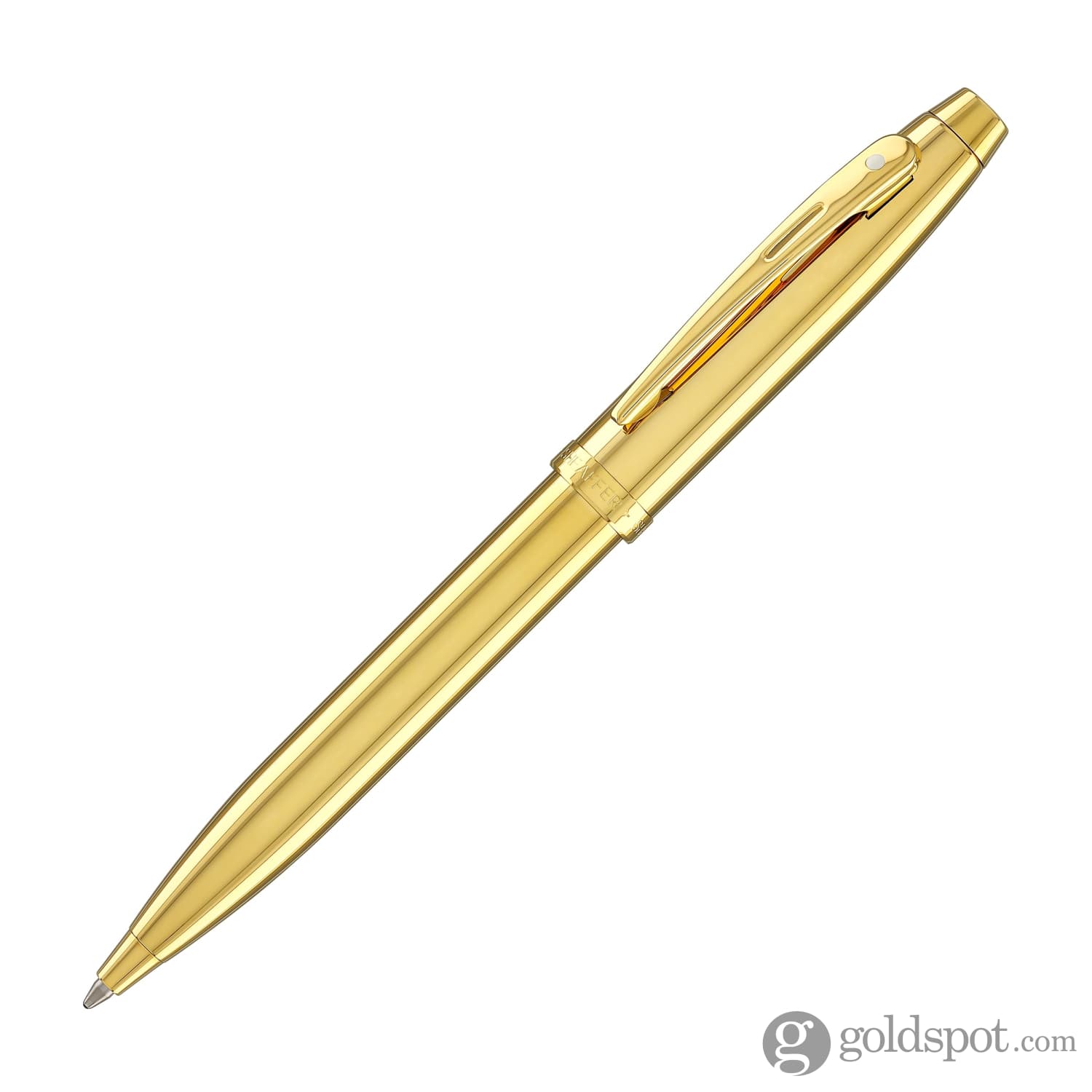 SHEAFFER ゴールドエレクトロプレート ボールペン Sheaffer 100 Ballpoint Pen in PVD Gold - Goldspot Pens