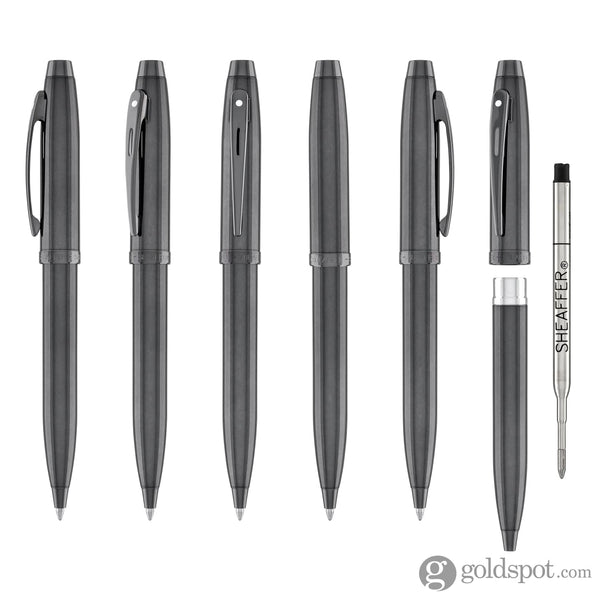 Sheaffer 100 Ballpoint Pen in Shiny Dark Grey Gunmetal with PVD Trim Ballpoint Pens