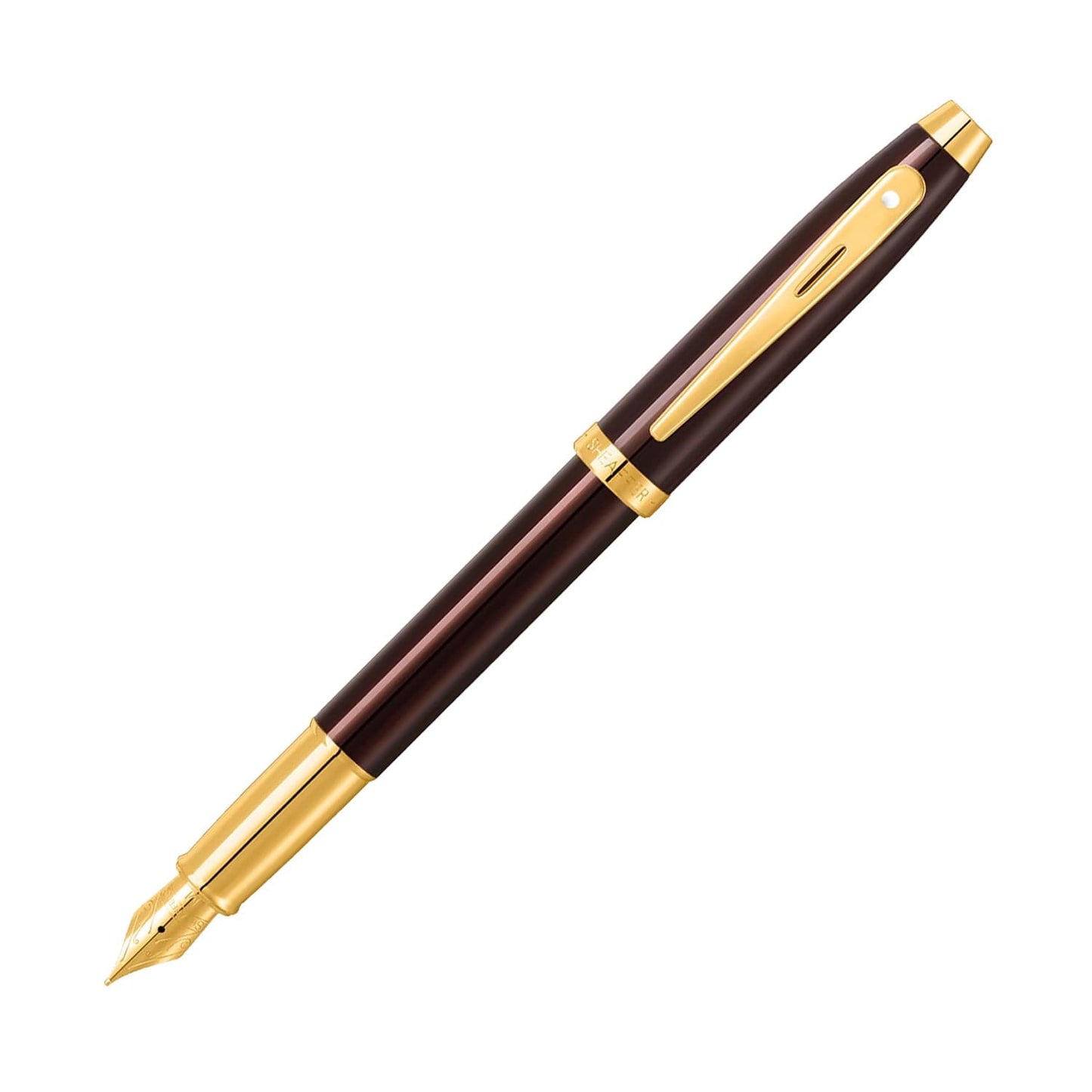Sheaffer 100 Fountain Pen in Coffee Brown with PVD Gold Trim Fountain Pen
