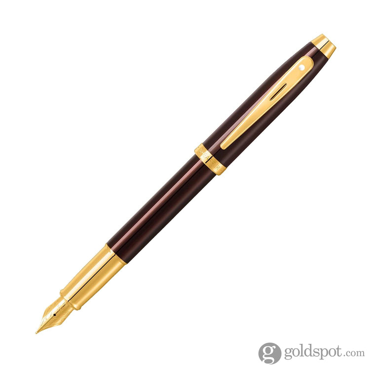 Sheaffer 100 Fountain Pen in Coffee Brown with PVD Gold Trim Medium Fountain Pen