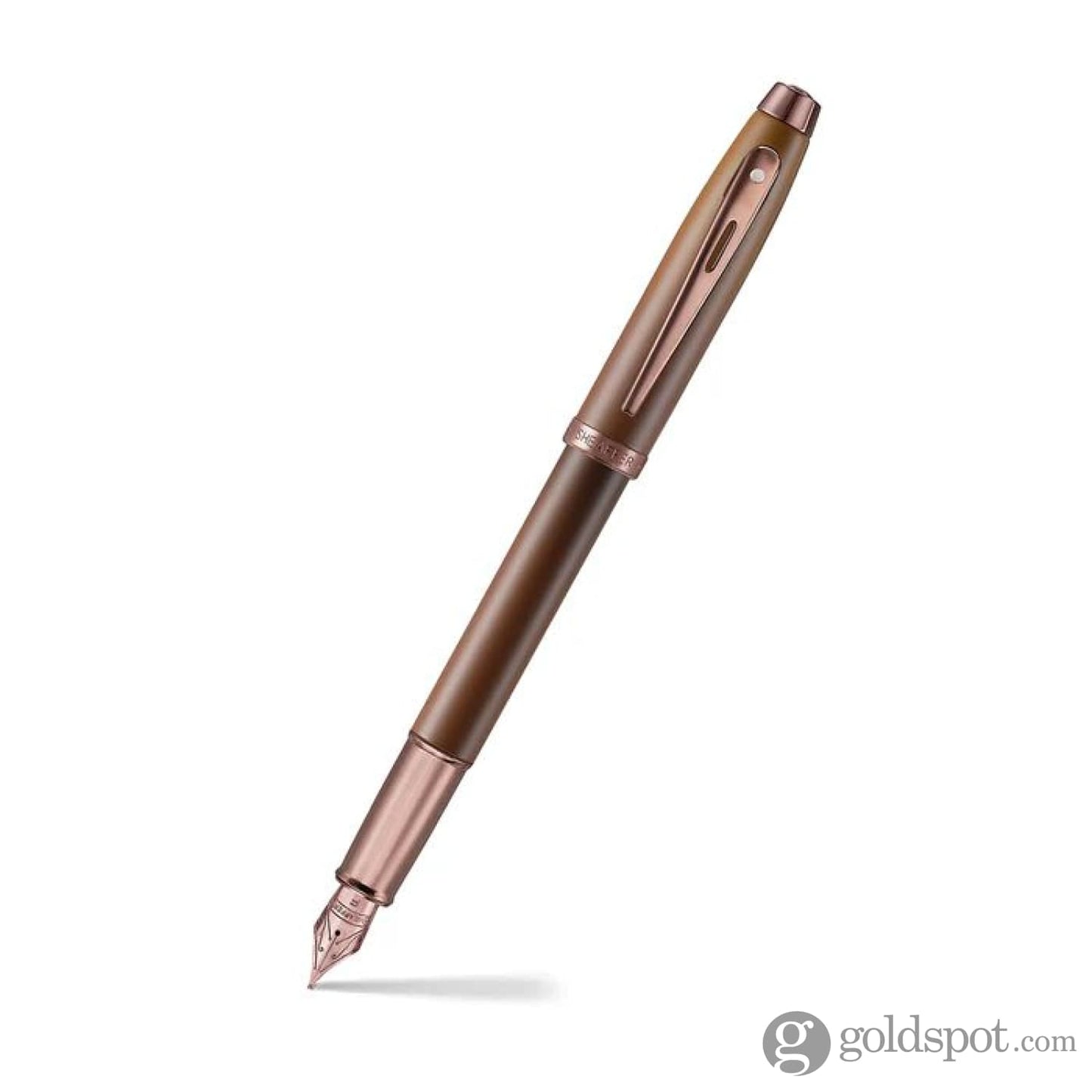 Sheaffer 100 Fountain Pen in Coffee Edition with PVD Rose Gold Trim Fine Fountain Pen