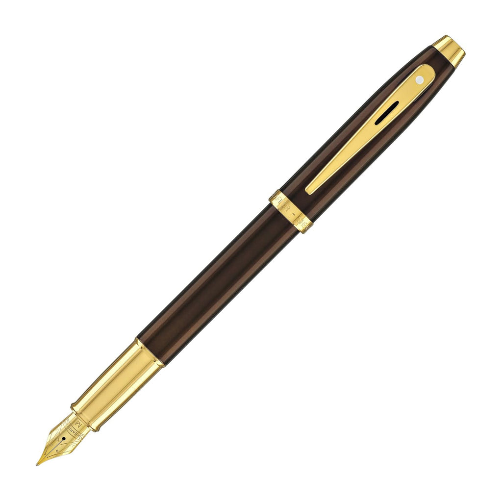 Sheaffer 100 Fountain Pen in Glossy Coffee Brown with Gold Trim Fountain Pen