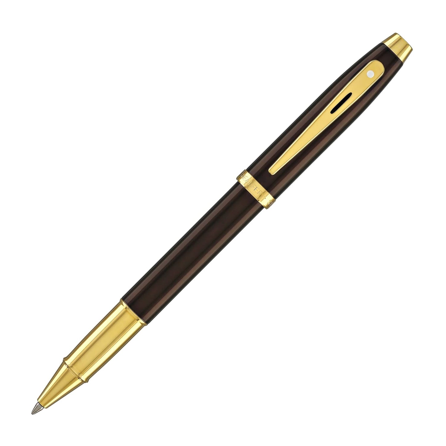 Sheaffer 100 Rollerball Pen in Coffee Brown with PVD Gold Trim Rollerball Pen