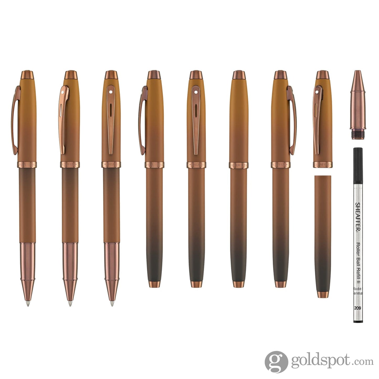 Sheaffer 100 Rollerball Pen in Coffee Edition with PVD Rose Gold Trim Rollerball Pen