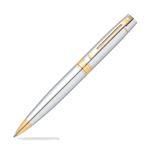 Sheaffer 300 Ballpoint Pen in Bright Chrome with Gold Tone Ballpoint Pens