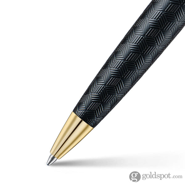 Sheaffer 300 Ballpoint Pen in Matte Black Shiny Chrome Cap with PVD Gold Trim BALL PEN