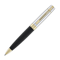 Sheaffer 300 Ballpoint Pen in Matte Black Shiny Chrome Cap with PVD Gold Trim