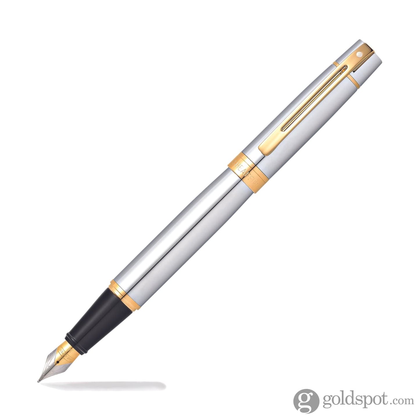 Sheaffer 300 Fountain Pen in Bright Chrome with Gold Tone Fine Fountain Pen