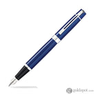Sheaffer 300 Fountain Pen in Glossy Blue with Chrome Trim Fine Fountain Pen